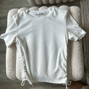 Zara white shortsleeve top